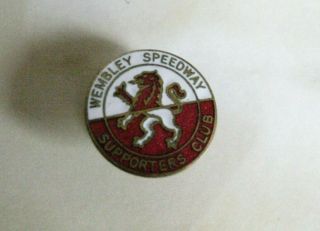 Vintage Wembley Speedway Supporters Club Enamel Metal Lapel Badge