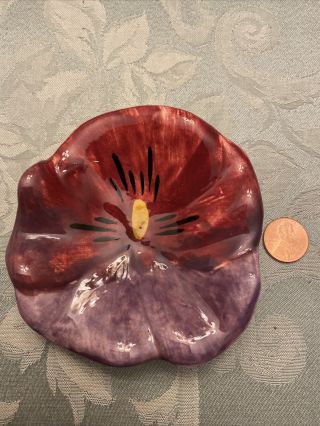 Vintage Stangl Flower Ceramic USA Dish Ash Tray Tea Bag Holder Made In NJ 2