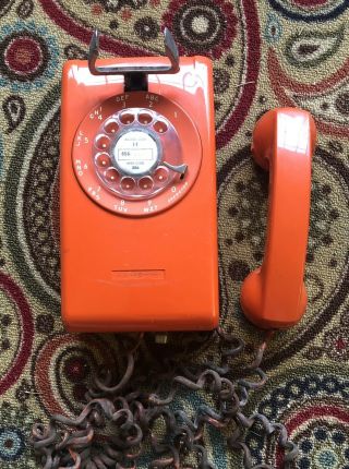 Vintage Stromberg Orange Wall Phone Complete
