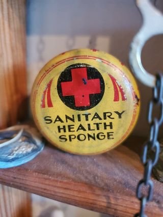 Vintage Sanitary Health Sponge Tin