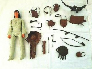 Vintage Marx Johnny West Geronimo Action Figure With Some Accessories