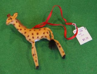 Vintage Wagner Kunstlerschutz West Germany Flocked Fur Animal Handwork Giraffe