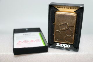 2008 Zippo Lighter Brushed Brass Barrette - Smythe Lucky Ringer Horseshoe Surprise