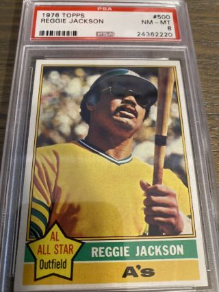 1976 Topps Reggie Jackson 500 Psa 8