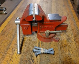 Vintage Tools Companion Swivel Bench Vise 3 1/2 " Antique Woodworking Machinist ☆