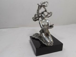 Interesting Vintage Modernist,  Brutalist Metal Abstract Figure Table Sculpture