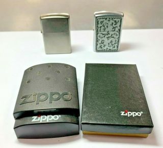 2 Vintage Zippo Lighters 1 From Marlboro (philip Morris Co. )