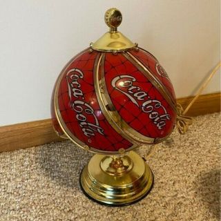 Vintage Coca Cola 1997 Touch Lamp Glass Gilded Collectible Pre - Owned 2
