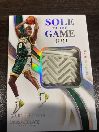 2019 - 20 Immaculate Gary Payton 7/14 Sneaker Game Sole Of Game Supersonics