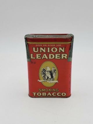 Vintage Union Leader Smoking Pipe Tobacco Collectable Tin
