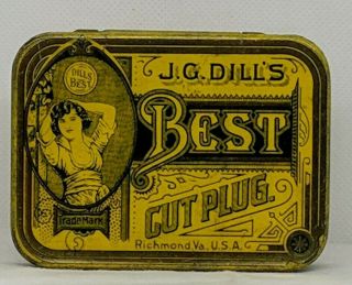 Antique Dill’s Best Cut Plug Flat Pocket Tobacco Tin (1)