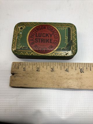 Vintage Lucky Strike Green Cut Plug Tobacco Tin - Rich’d Va - Patterson Co.