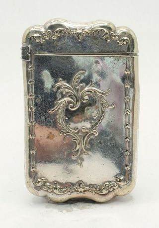 19th C.  Antique G.  Silver Plated Match Safe Vesta Case
