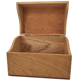 Vintage Wood Wooden Storage Box Hinged Lid Unbranded