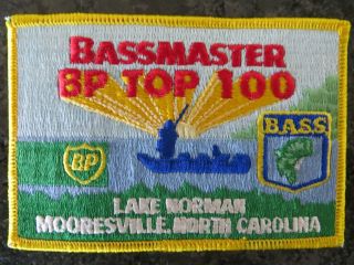 Rare Vintage Bassmaster Top 100 Tournament Patch - Lake Norman North Carolina