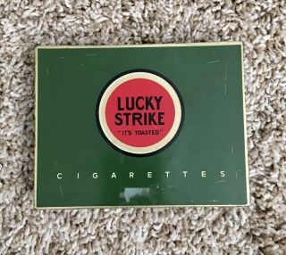 Vintage Old Antique Lucky Strike Cigarette Tin Container