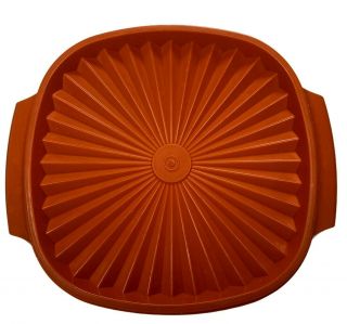 Vintage Tupperware Servalier Bowl 838,  With Lid 839,  Harvest Orange,  7 Inch