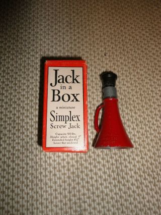 Vintage Simplex Screw Jack In A Box Advertising Sample Toy Templeton Kenly & Co.
