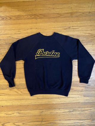 Vintage 80s Purdue University Boilermakers Sweatshirt Logo 7 Size Youth Xl