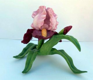Vintage Lenox 1999 Iris Garden Flower Sculpture Bisque Porcelain 100 Donation