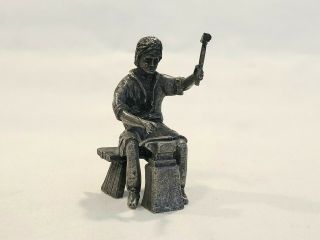 Vtg Collectible Pewter Royal Daalderop Figure Colonial Blacksmith Miniature