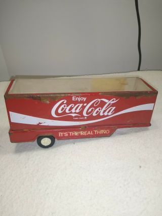 Vtg Buddy L Japan Coca Cola Delivery Semi Truck Trailer Tin Toy