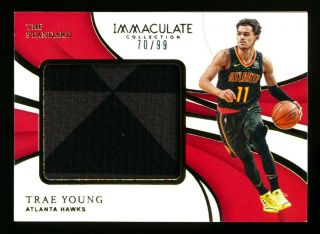 2018 - 19 Panini Immaculate Trae Young Rc Jumbo Jersey Patch Hawks Rookie 70/99