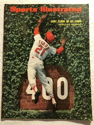 1968 Sports Illustrated St Louis Cardinals Curt Flood The Best? Newsstand No Lab