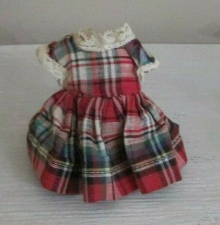 Vintage Cosmopolitan Plaid Dress Tagged Ginger Fits Ginny Doll Too