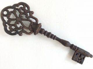 Vintage Rustic Cast Iron Skeleton Key Wall Decor Metal 12” Inches Long Heavy