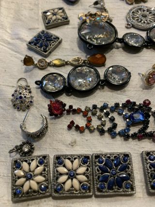 Broken Missing Vintage and Modern Rhinestone Jewelry For Crafts JT - 10 3