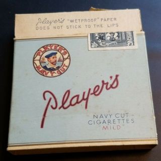 Vintage Players Navy Cut Cigarettes Paper Box Virginia Tobacco