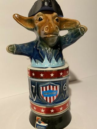 1976 Vintage Democrat Donkey Jim Beam Decanter Collectible Screw Top Empty