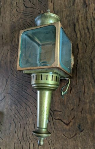 Vintage Metal W/glass Carriage Light Electric Wall Sconce