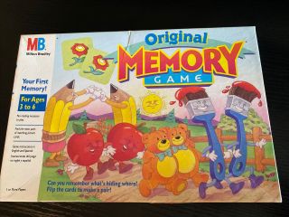 Vintage 1990 Milton Bradley Mb Memory Game 100 Complete W/ Instruction