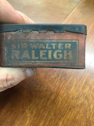 Small Vintage Smoking Tobacco Tin Sir Walter Raleigh