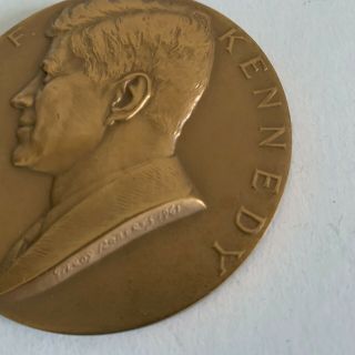 Vtg John F.  Kennedy Medal January 20,  1961 Inaugural 3” Bronze Gilroy Roberts