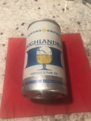 Highlander All Aluminum Beer Can,  Vintage Pull Tab And Stag Beer Can