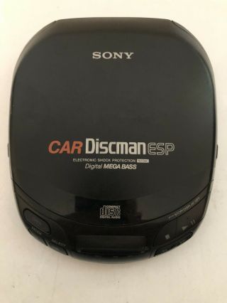 Vintage Sony Car Discman Esp D - 835k Digital Mega Bass Cd Player -
