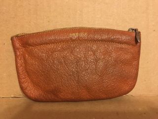 Vintage Bentley Tan Leather Pipe Tobacco Pouch Made In England Zippered 6 " Lined