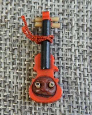 Vintage Celluloid Charm Toy Musical Instrument Kobe Japan Pop Out Eyes 704 - A