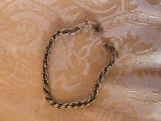 Vtg.  Italy 925 Sterling Silver Twisted Chain Bracelet Signed Gv