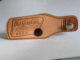 Vintage Queen City Brewing Co Leather Key Holder Tan 4 Inch