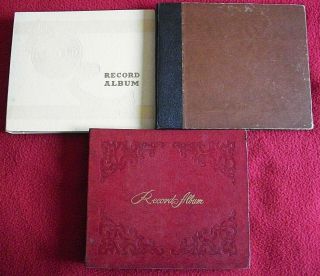 3 Vintage 78 Rpm Record Storage Books For 10 " Records.