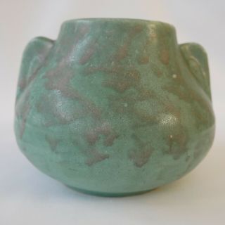 Vintage Brush Mccoy Arts And Crafts Style Mottled Green Pottery Vase
