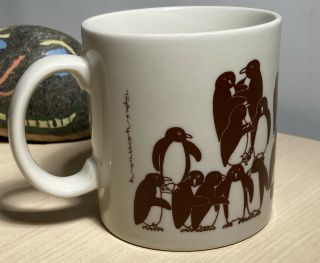 Vintage Penguin Orgy Coffee Mug Taylor & Ng Made In Japan 1979