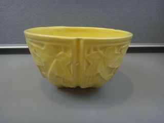 Vintage Mccoy Yellow Ivy Leaf 3 Footed Pottery Bowl Dish Planter