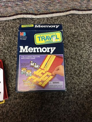 Milton Bradley Mb Travel Game Memory Open Box 1989 Vintage Car Rides