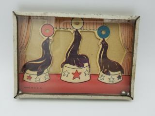 Vintage Circus Seals Dexterity Puzzle Game Toy Americana Usa