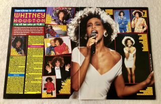 Whitney Houston 1988 Clippings Posters Swedish Okej Vintage Rare 1980s